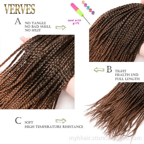 Box Braids Hair ombre Crochet Hair Extensions 22 roots/pack synthetic braiding brown blond,black color 18 Inch Crochet Braids